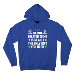 Being Related To Me Funny Christmas Pajama Family Squad Xmas Cute Gift Hoodie