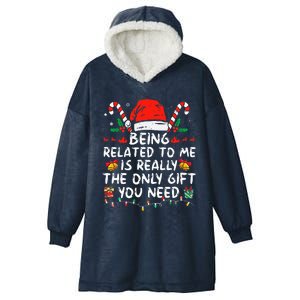 Being Related To Me Funny Christmas Family Xmas Pajamas  Hooded Wearable Blanket