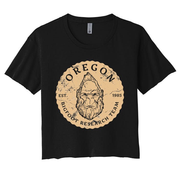 Bigfoot Research Team For Oregon Sasquatch Believers Women's Crop Top Tee