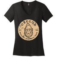 Bigfoot Research Team For Oregon Sasquatch Believers Women's V-Neck T-Shirt