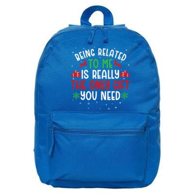 Being Related To Me Funny Christmas Tee Family Couples 16 in Basic Backpack