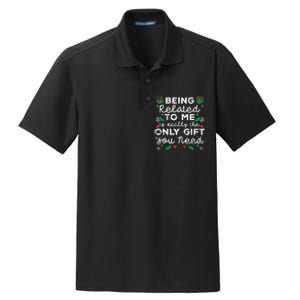 Being Related To Me Only Gift You Need Funny Christmas Xmas Dry Zone Grid Polo