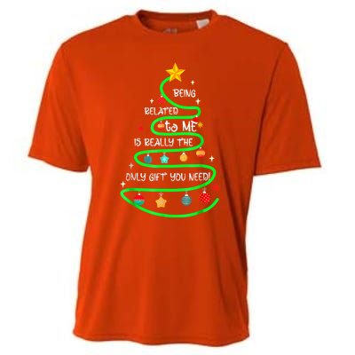 Being Related To Me Funny Christmas Pajama Great Gift Cooling Performance Crew T-Shirt