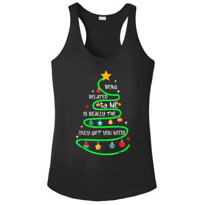 Being Related To Me Funny Christmas Pajama Great Gift Ladies PosiCharge Competitor Racerback Tank