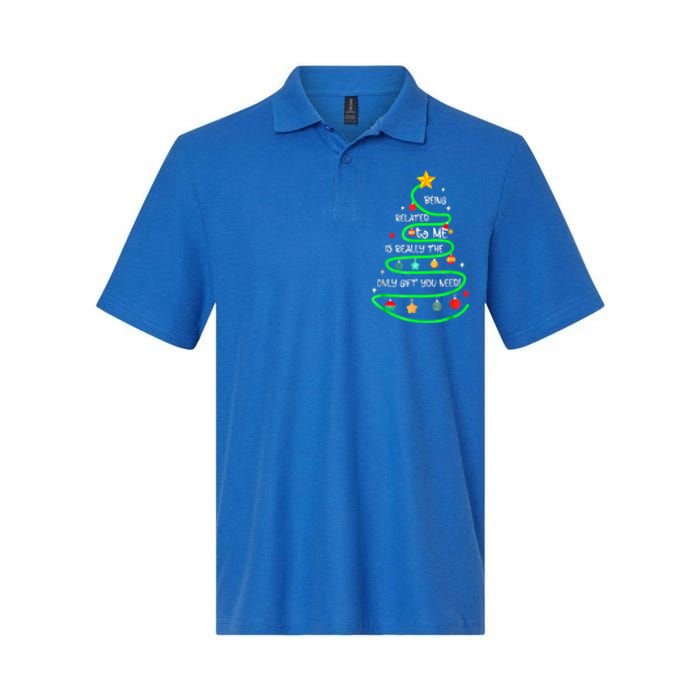 Being Related To Me Funny Christmas Pajama Great Gift Softstyle Adult Sport Polo