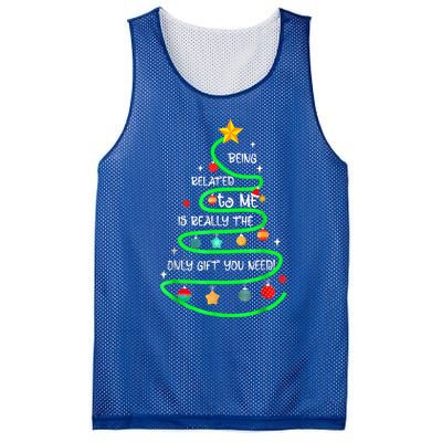 Being Related To Me Funny Christmas Pajama Great Gift Mesh Reversible Basketball Jersey Tank