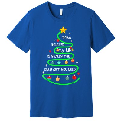 Being Related To Me Funny Christmas Pajama Great Gift Premium T-Shirt