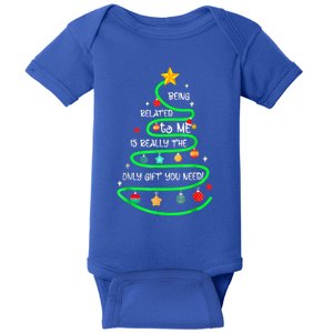 Being Related To Me Funny Christmas Pajama Great Gift Baby Bodysuit