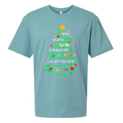 Being Related To Me Funny Christmas Pajama Great Gift Sueded Cloud Jersey T-Shirt