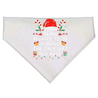 Being Related To Me Funny Christmas Family Xmas Pajamas  USA-Made Doggie Bandana