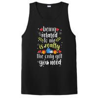 Being Related To Me Funny Christmas Family Xmas Pajamas PosiCharge Competitor Tank