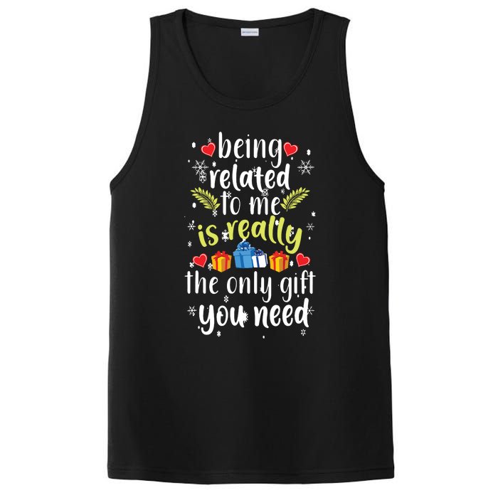 Being Related To Me Funny Christmas Family Xmas Pajamas PosiCharge Competitor Tank