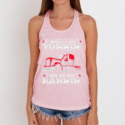 Big Rig Trucker And Semigifttrailer Truck Driver Great Gift Women's Knotted Racerback Tank