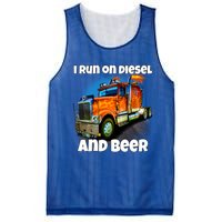 Big Rig Trucker I Run On Diesel And Beer Semi Truck Driver Gift Mesh Reversible Basketball Jersey Tank