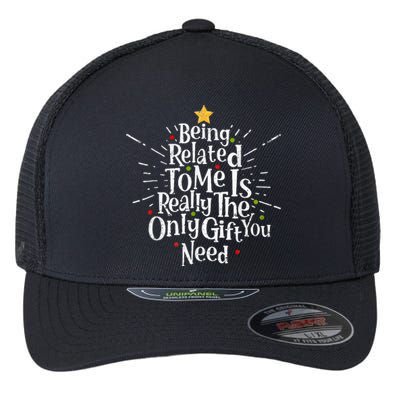 Being Related To Me Funny Family Matching Christmas Pajamas Flexfit Unipanel Trucker Cap