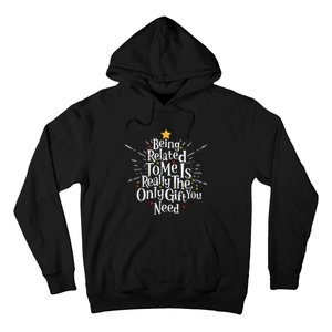 Being Related To Me Funny Family Matching Christmas Pajamas Hoodie