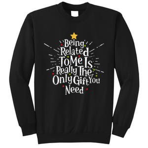 Being Related To Me Funny Family Matching Christmas Pajamas Sweatshirt