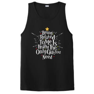 Being Related To Me Funny Family Matching Christmas Pajamas PosiCharge Competitor Tank