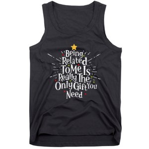 Being Related To Me Funny Family Matching Christmas Pajamas Tank Top