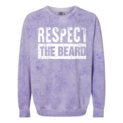 Beard : Respect The Beard Colorblast Crewneck Sweatshirt