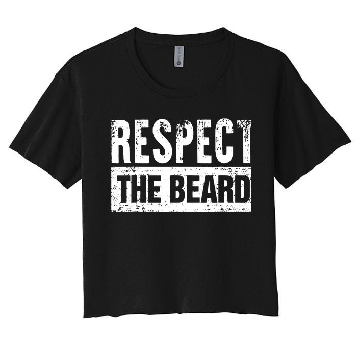 Beard : Respect The Beard Women's Crop Top Tee