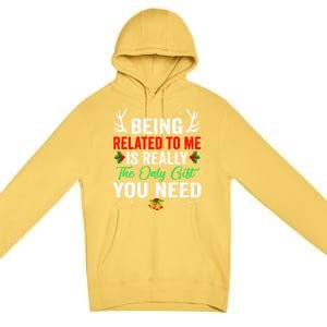 Being Related To Me Funny Christmas Meaningful Gift Family Gift Premium Pullover Hoodie