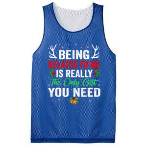 Being Related To Me Funny Christmas Meaningful Gift Family Gift Mesh Reversible Basketball Jersey Tank