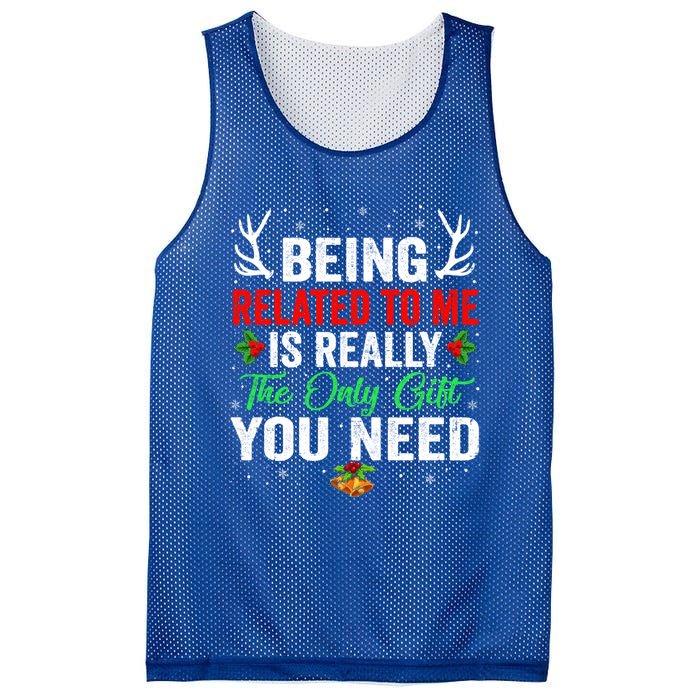 Being Related To Me Funny Christmas Meaningful Gift Family Gift Mesh Reversible Basketball Jersey Tank