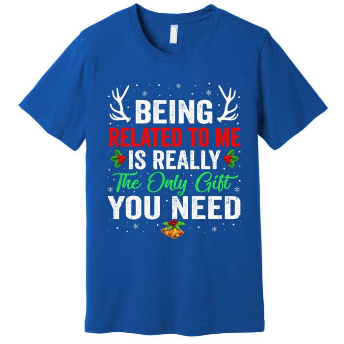 Being Related To Me Funny Christmas Meaningful Gift Family Gift Premium T-Shirt