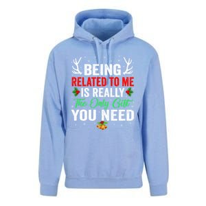 Being Related To Me Funny Christmas Meaningful Gift Family Gift Unisex Surf Hoodie