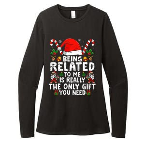 Being Related To Me Funny Christmas Family Xmas Pajamas  Womens CVC Long Sleeve Shirt