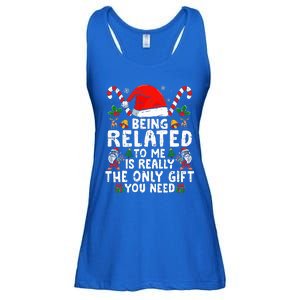 Being Related To Me Funny Christmas Family Xmas Pajamas  Ladies Essential Flowy Tank