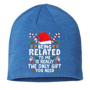 Being Related To Me Funny Christmas Family Xmas Pajamas  Sustainable Beanie