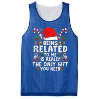 Being Related To Me Funny Christmas Family Xmas Pajamas  Mesh Reversible Basketball Jersey Tank