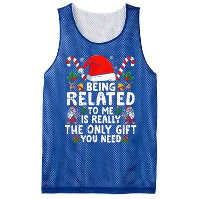 Being Related To Me Funny Christmas Family Xmas Pajamas  Mesh Reversible Basketball Jersey Tank