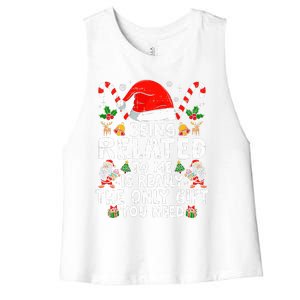 Being Related To Me Funny Christmas Family Xmas Pajamas  Women's Racerback Cropped Tank