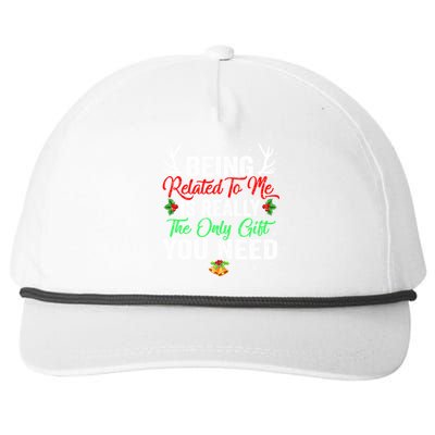 Being Related To Me Funny Christmas Cool Gift Family Gift Snapback Five-Panel Rope Hat