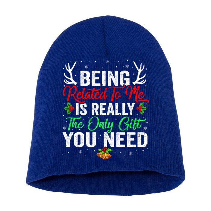 Being Related To Me Funny Christmas Cool Gift Family Gift Short Acrylic Beanie