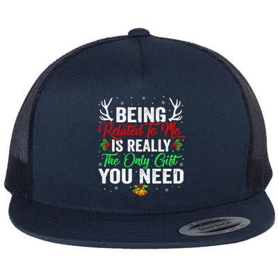 Being Related To Me Funny Christmas Cool Gift Family Gift Flat Bill Trucker Hat