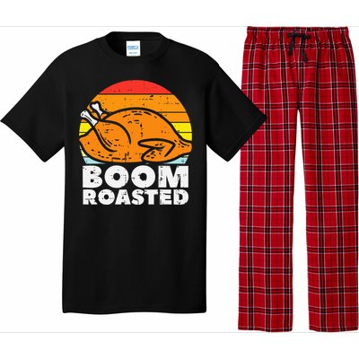 Boom Roasted Turkey Sunset Retro Thanksgiving Pajama Set