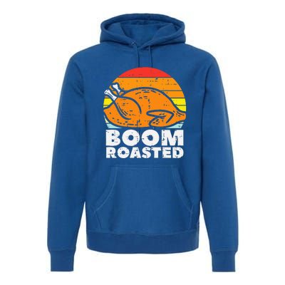 Boom Roasted Turkey Sunset Retro Thanksgiving Premium Hoodie