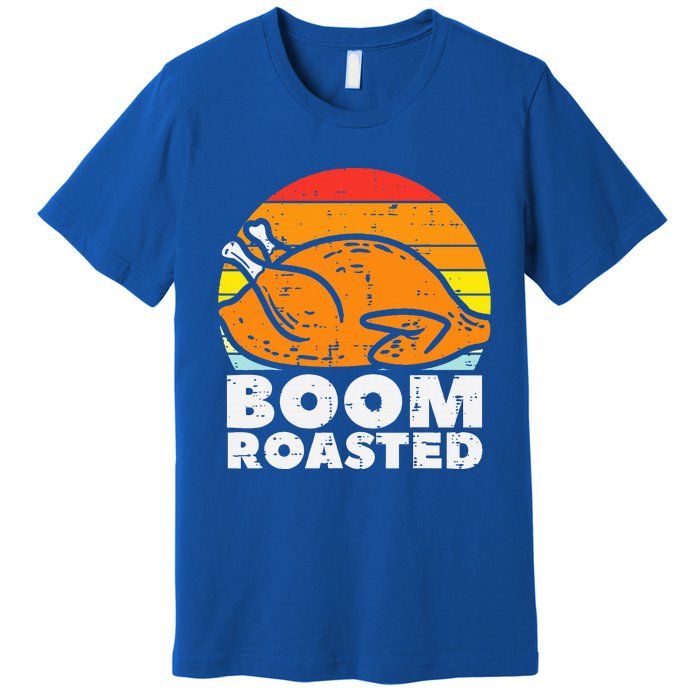 Boom Roasted Turkey Sunset Retro Thanksgiving Premium T-Shirt