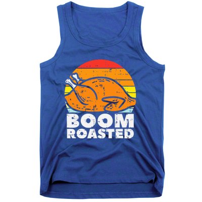 Boom Roasted Turkey Sunset Retro Thanksgiving Tank Top