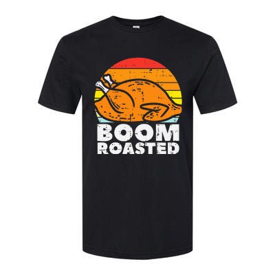 Boom Roasted Turkey Sunset Retro Thanksgiving Softstyle CVC T-Shirt