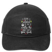 Being Related To Me Funny Christmas Family Xmas Pajamas 7-Panel Snapback Hat