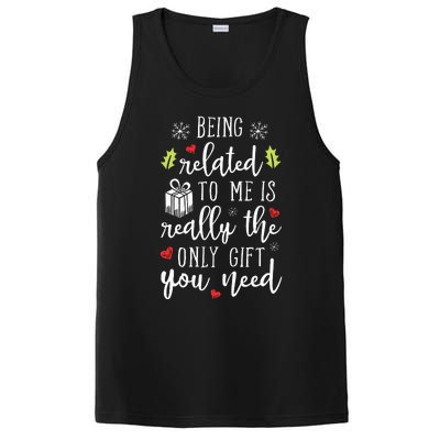 Being Related To Me Funny Christmas Family Xmas Pajamas PosiCharge Competitor Tank