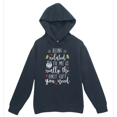 Being Related To Me Funny Christmas Family Xmas Pajamas Urban Pullover Hoodie