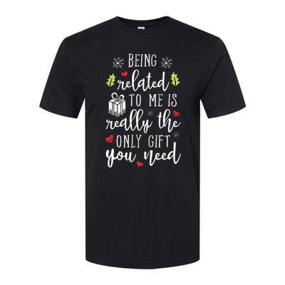 Being Related To Me Funny Christmas Family Xmas Pajamas Softstyle CVC T-Shirt