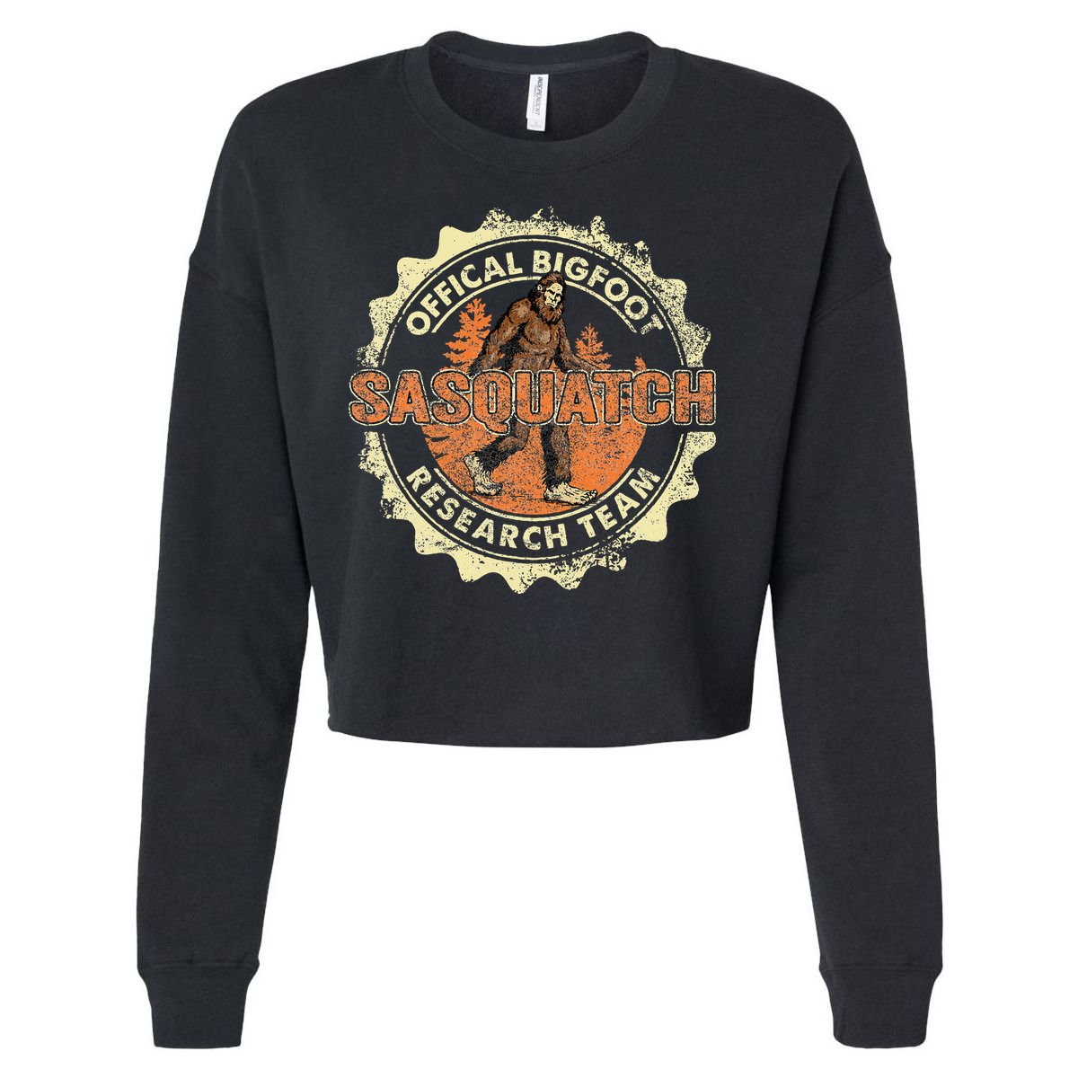 Bigfoot Research Team Vintage Sasquatch Cropped Pullover Crew