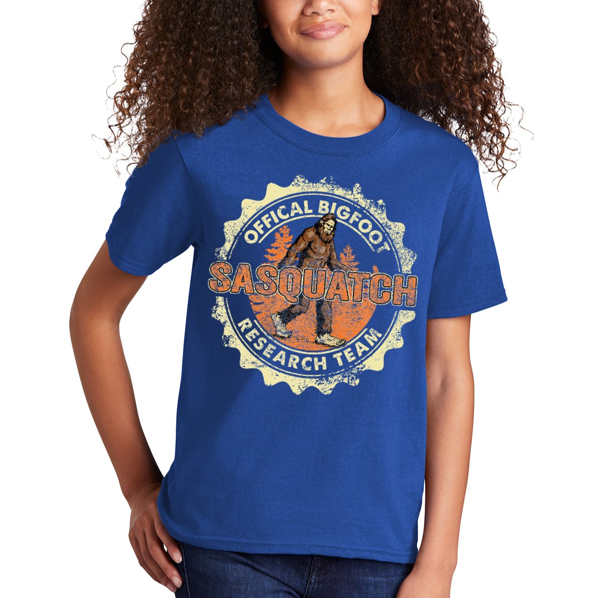 Bigfoot Research Team Vintage Sasquatch Kids T-Shirt